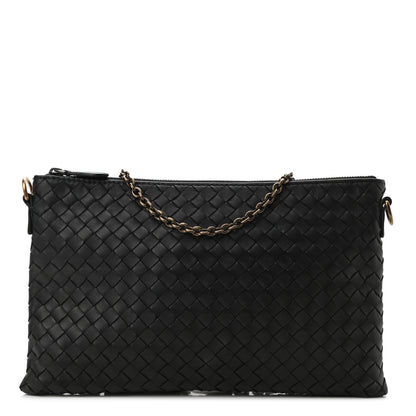 Bottega Veneta Nappa Intrecciato Biletto Chain Crossbody Antique Black 1 of 10
