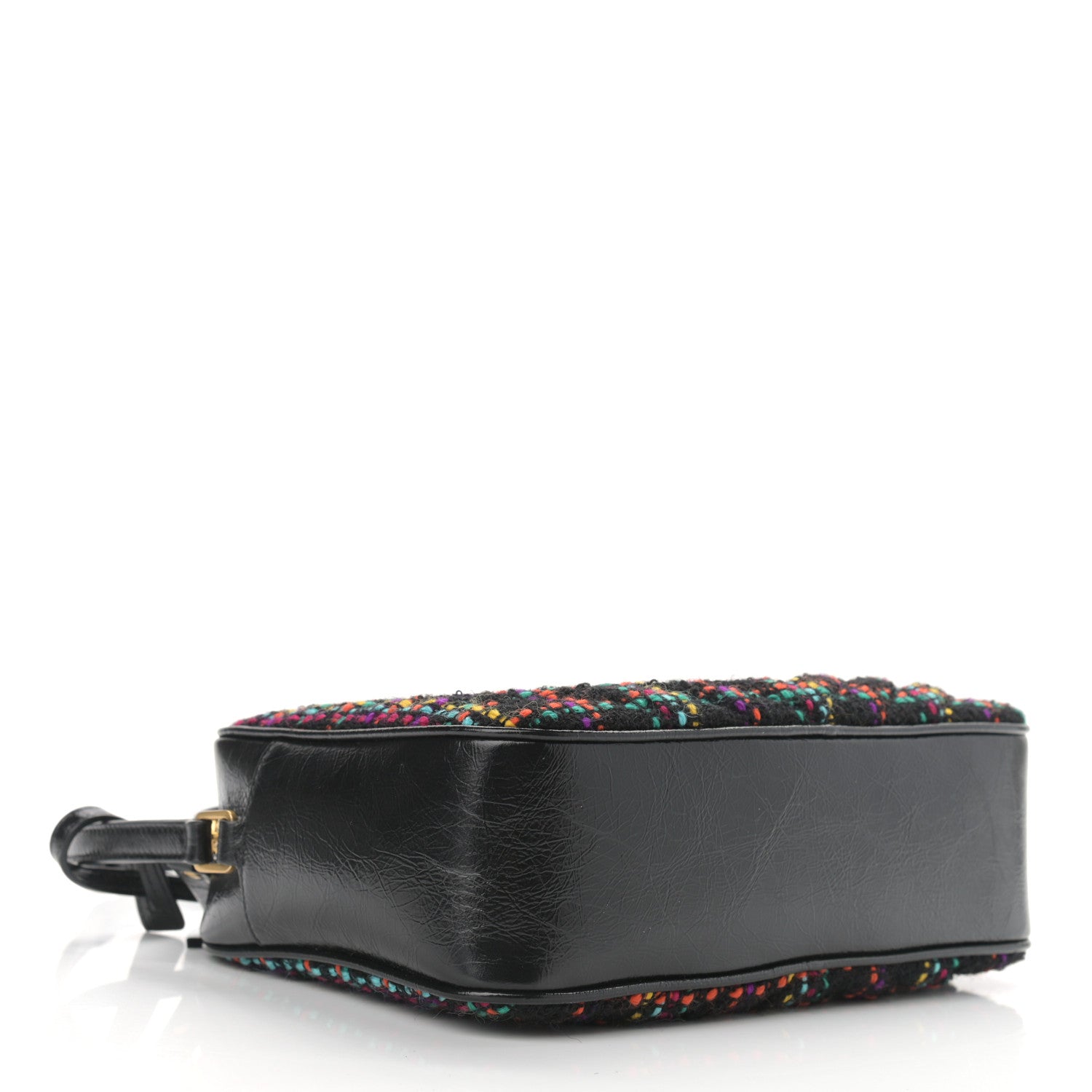 Saint Laurent Tweed Calfskin Monogram Lou Camera Bag Black 4 of 10