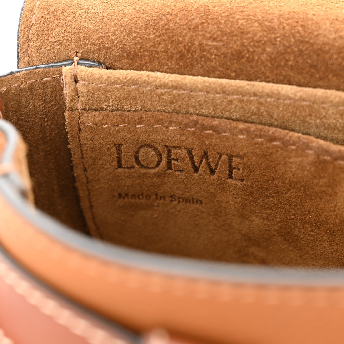 Grained Calfskin Mini Gate Crossbody Bag Caramel Pecan