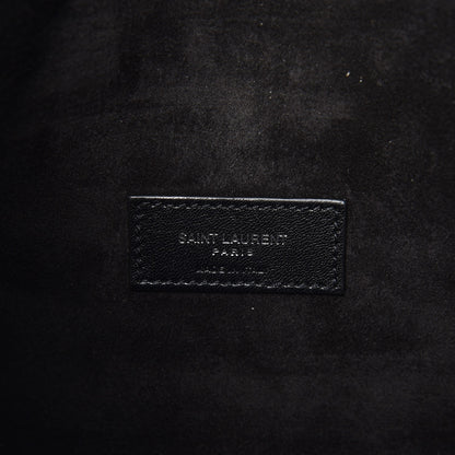 Saint Laurent Calfskin Crocodile Embossed Small Supple Sac de Jour Black 7 of 8