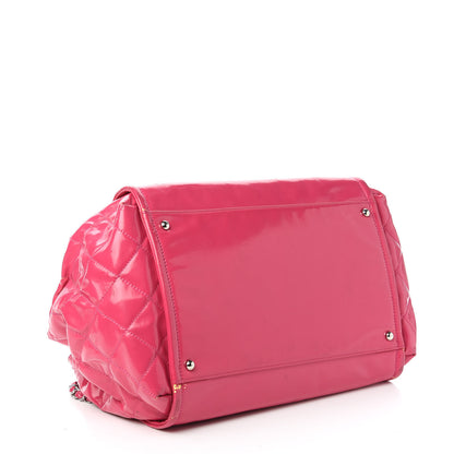 Chanel Vinyl Lipstick Ligne Accordion Tote Pink 4 of 16