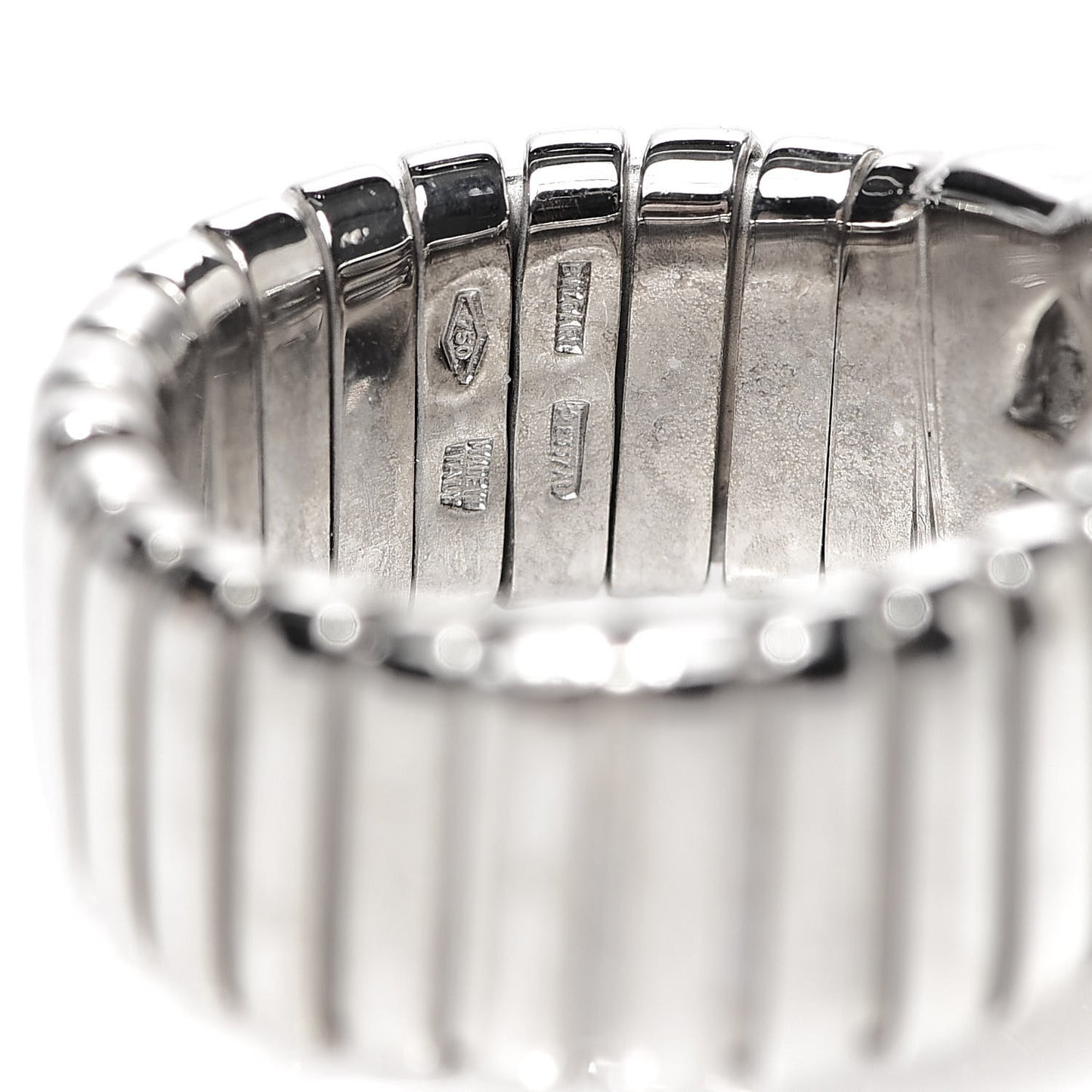 18K White Gold Diamond Tubogas Ring 52 6