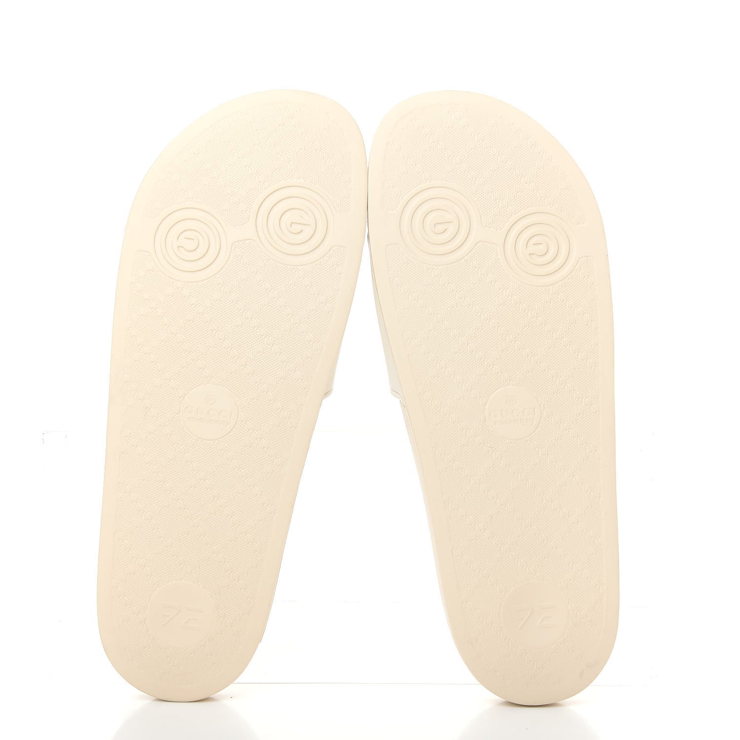 Rubber Logo Stamped Mens Slide Sandals 11 White