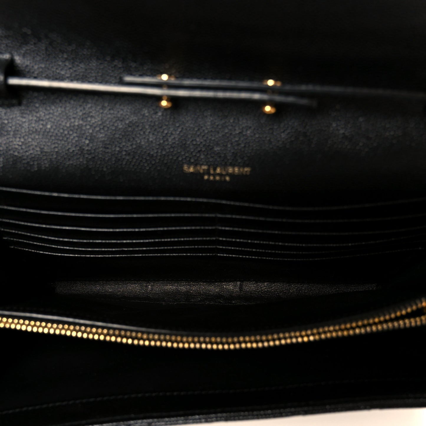 Grain De Poudre Mixed Matelasse Triquilt Monogram Chain Wallet Black
