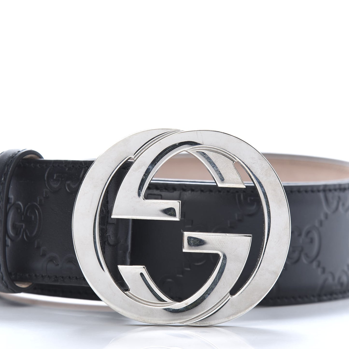 Guccissima Signature Interlocking G 40mm Belt 100 40 Black