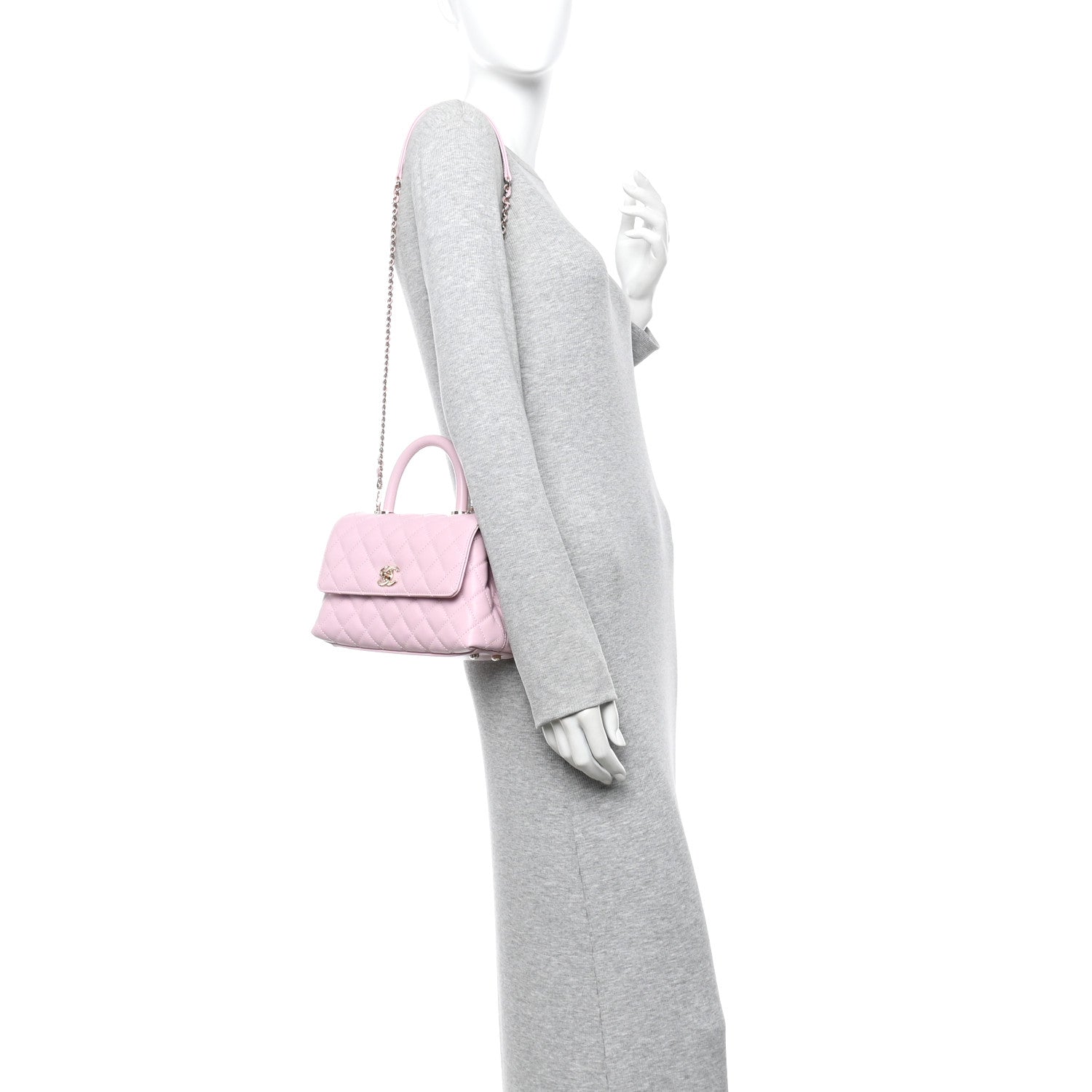 Chanel Caviar Quilted Mini Coco Handle Flap Light Pink 2 of 11