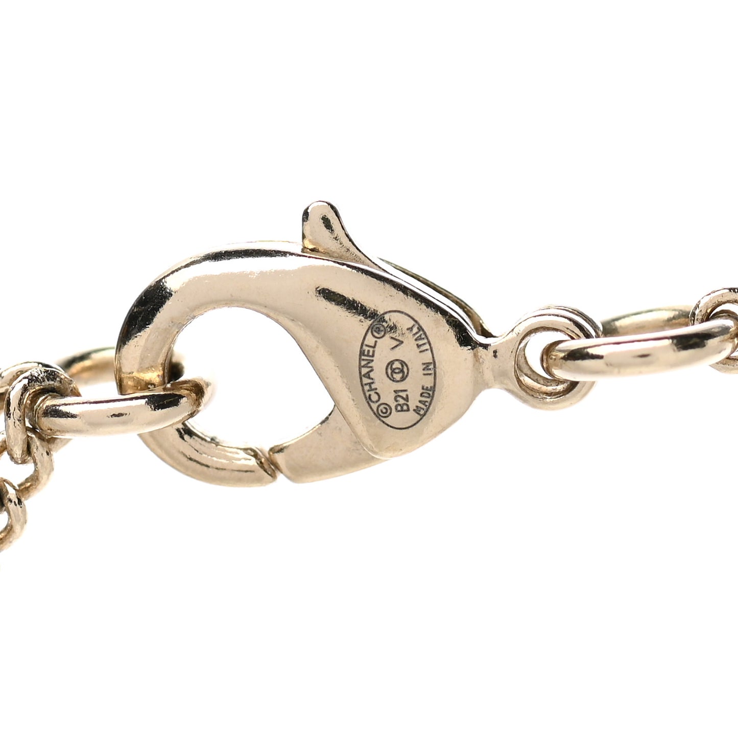 Crystal CC Charm Necklace Gold