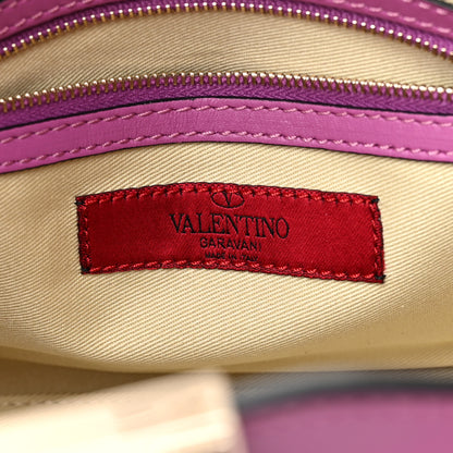 Valentino Garavani Vitello Small Rockstud Double Handle Tote Purple Violet 6 of 9