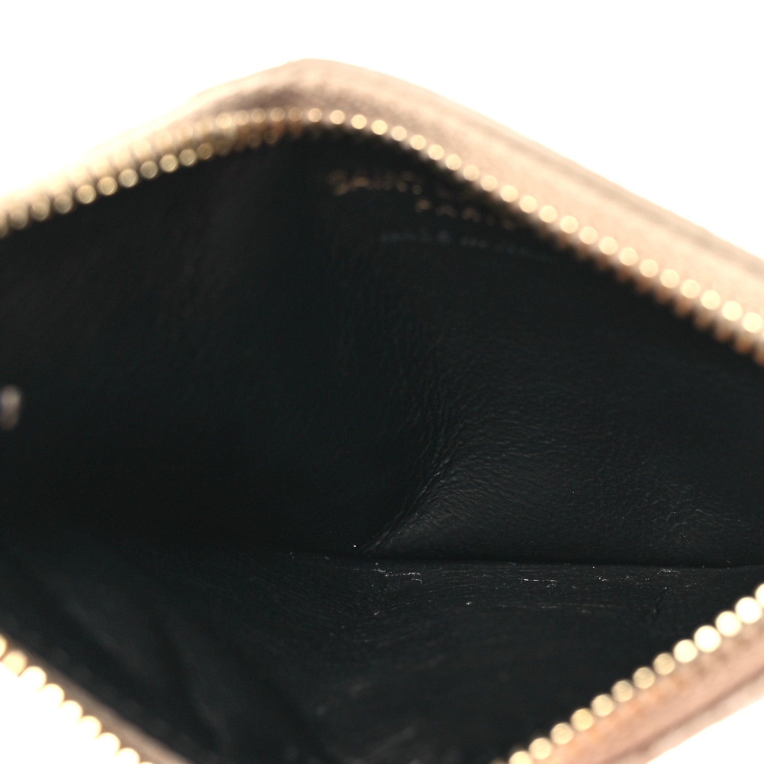 Saint Laurent Monogram Grain de Poudre 5 Fragments Zip Pouch Card Holder Dark Beige 5 of 9