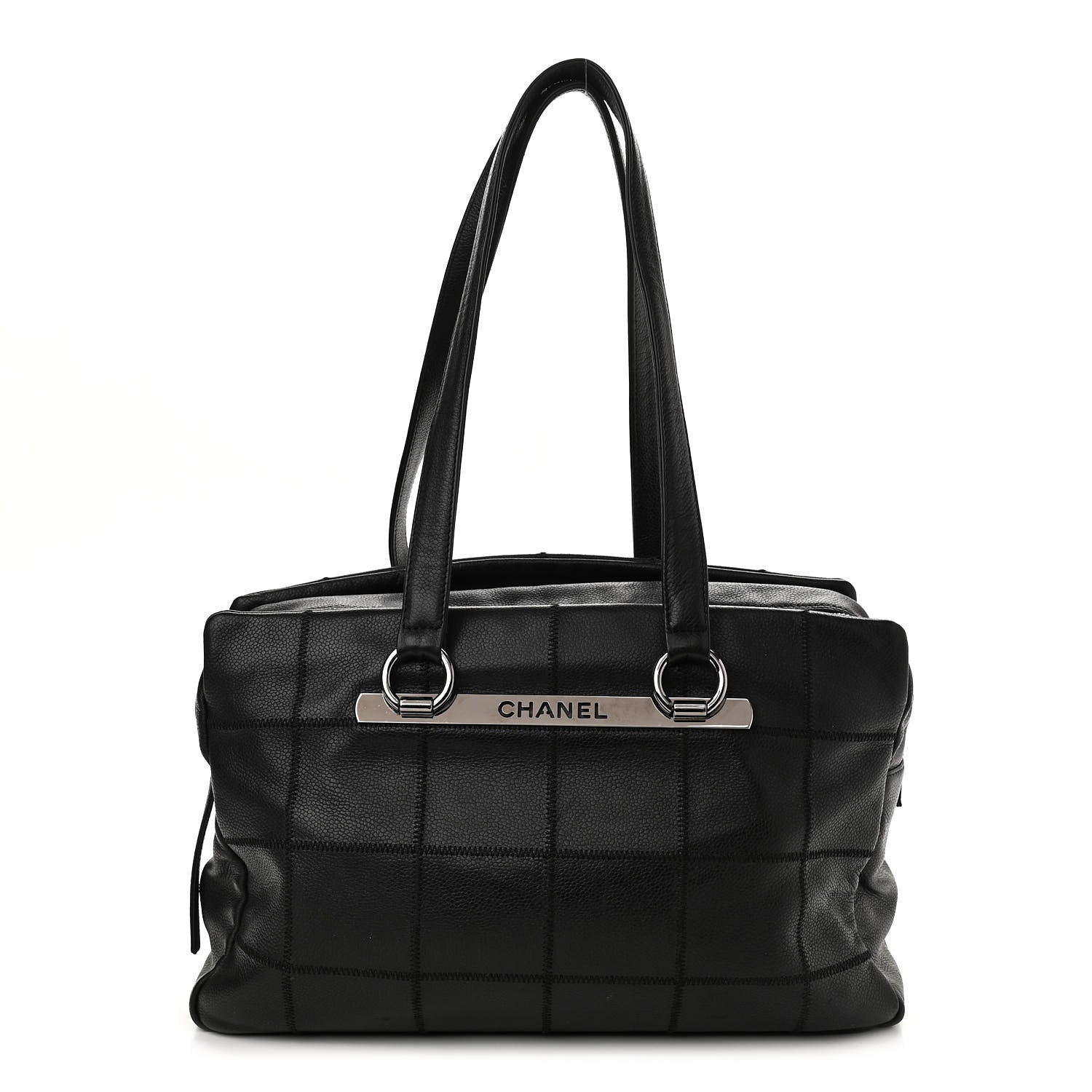 Chanel Caviar Square Stitched Large Tote Black 1 of 15