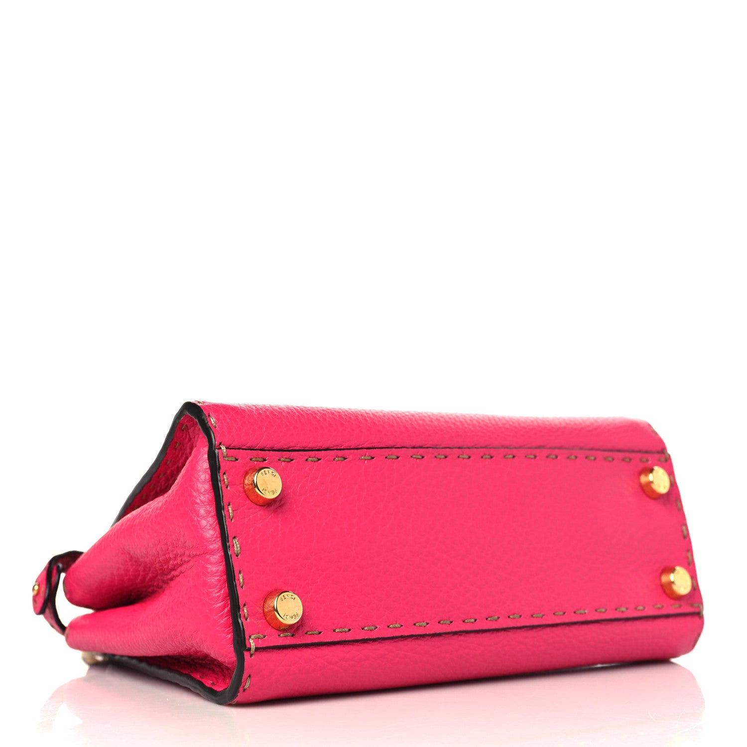 Fendi Cuoio Romano Selleria Mini Peekaboo Iconic Satchel Fuxia 4 of 9