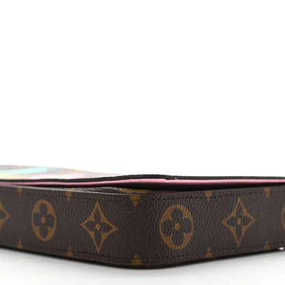 Louis Vuitton Monogram 2022 Christmas Animation Paris Pochette Felicie Chain Wallet Pink 9 of 10