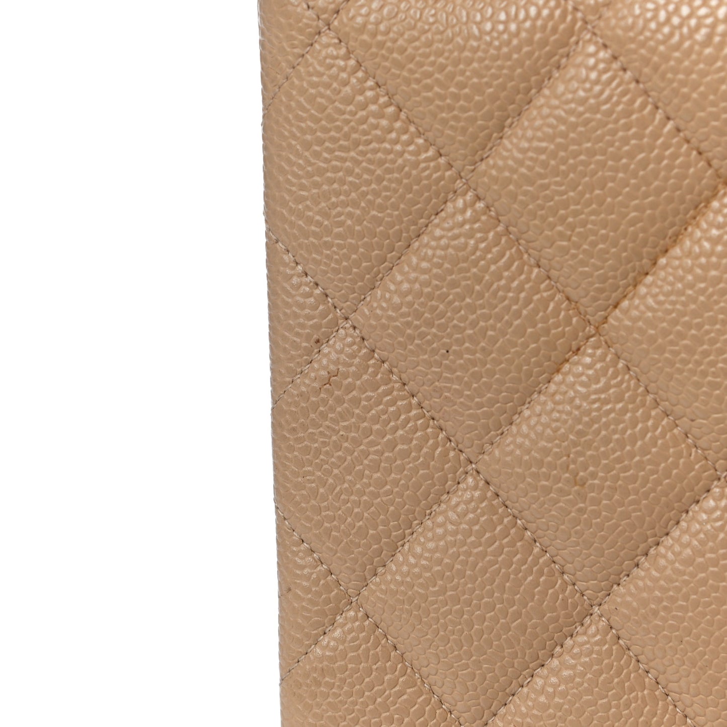 Caviar Quilted Jumbo Single Flap Beige