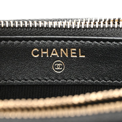 Chanel Iridescent Caviar Quilted Small Clutch With Chain Black 8 of 12