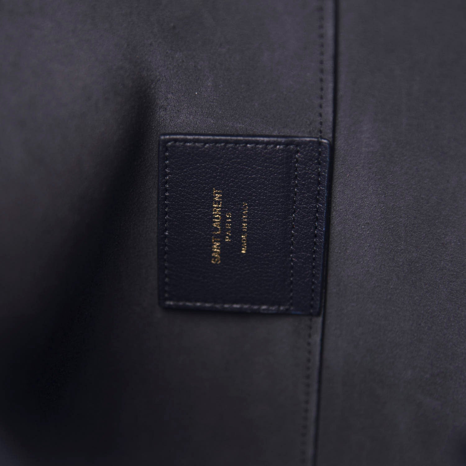 Saint Laurent Calfskin Large Shopping Tote Deep Marine 8 of 10