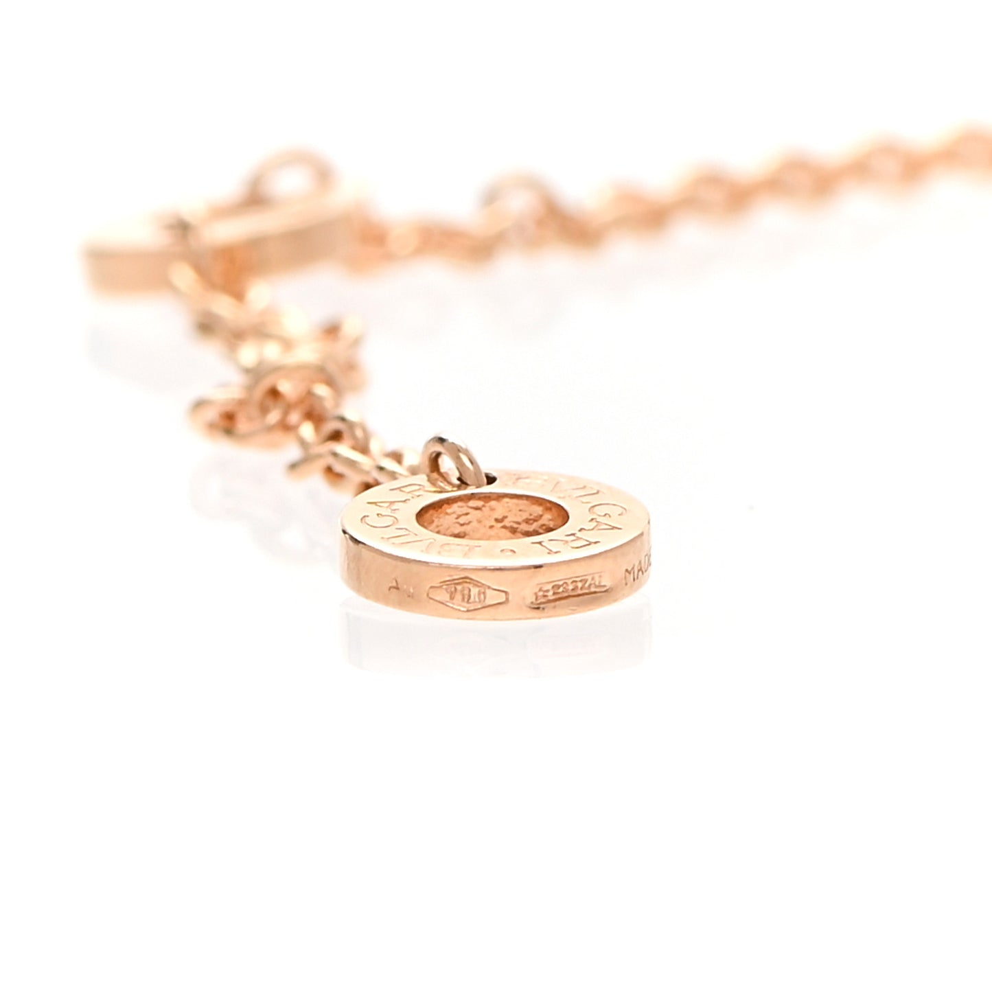 18K Rose Gold White Ceramic Diamond B.Zero1 Pendant Necklace