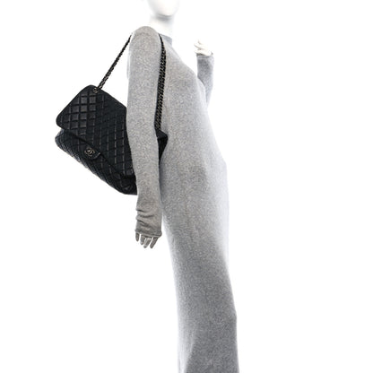Chanel Grained Calfskin Quilted Small XXL Travel Flap Bag Black 3 of 10