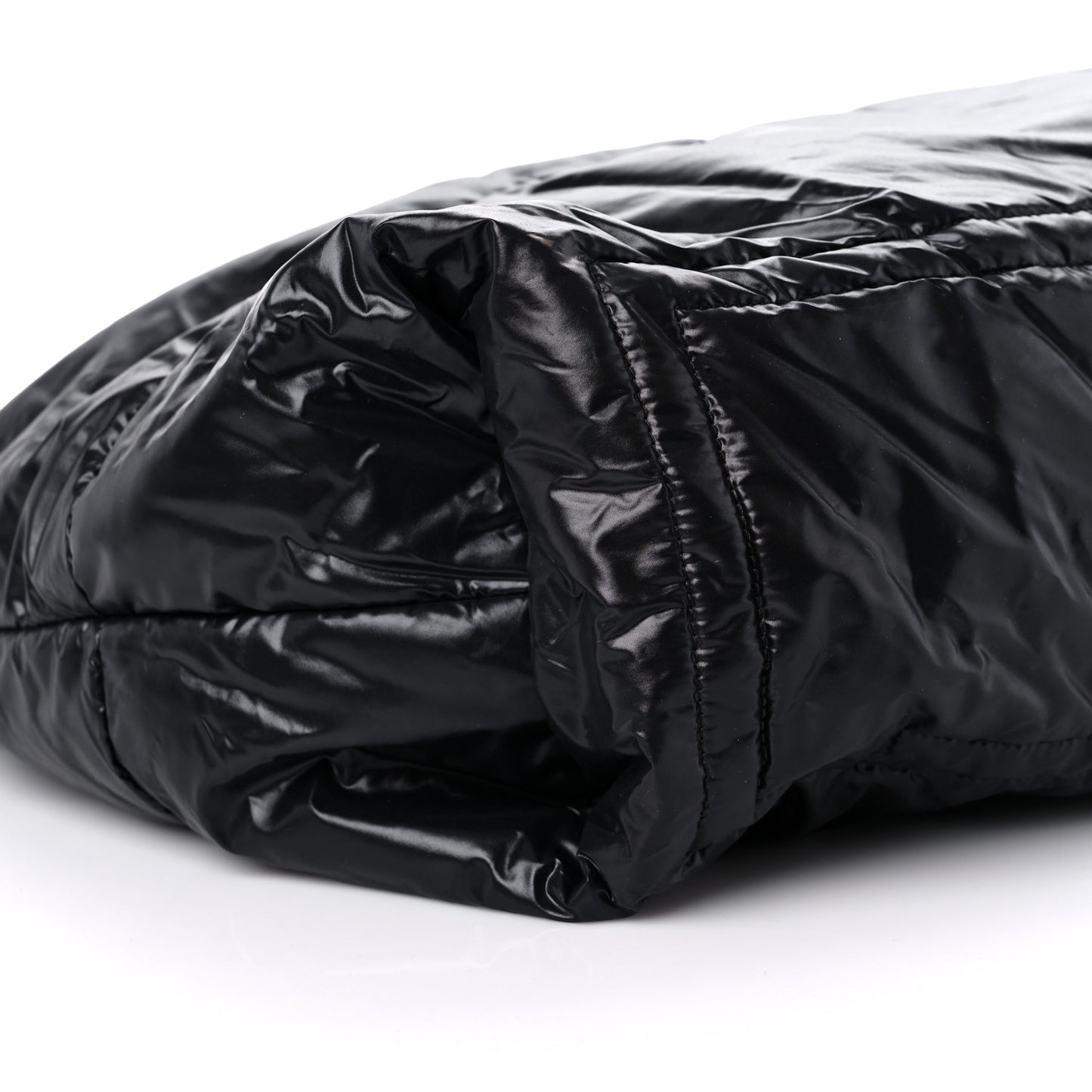 Nylon Quilted Medium Coco Cocoon Reversible Tote Black