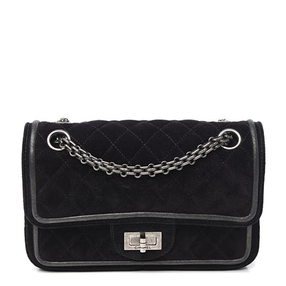 Chanel Suede Quilted 2.55 Reissue 224 Flap Black 1 of 11