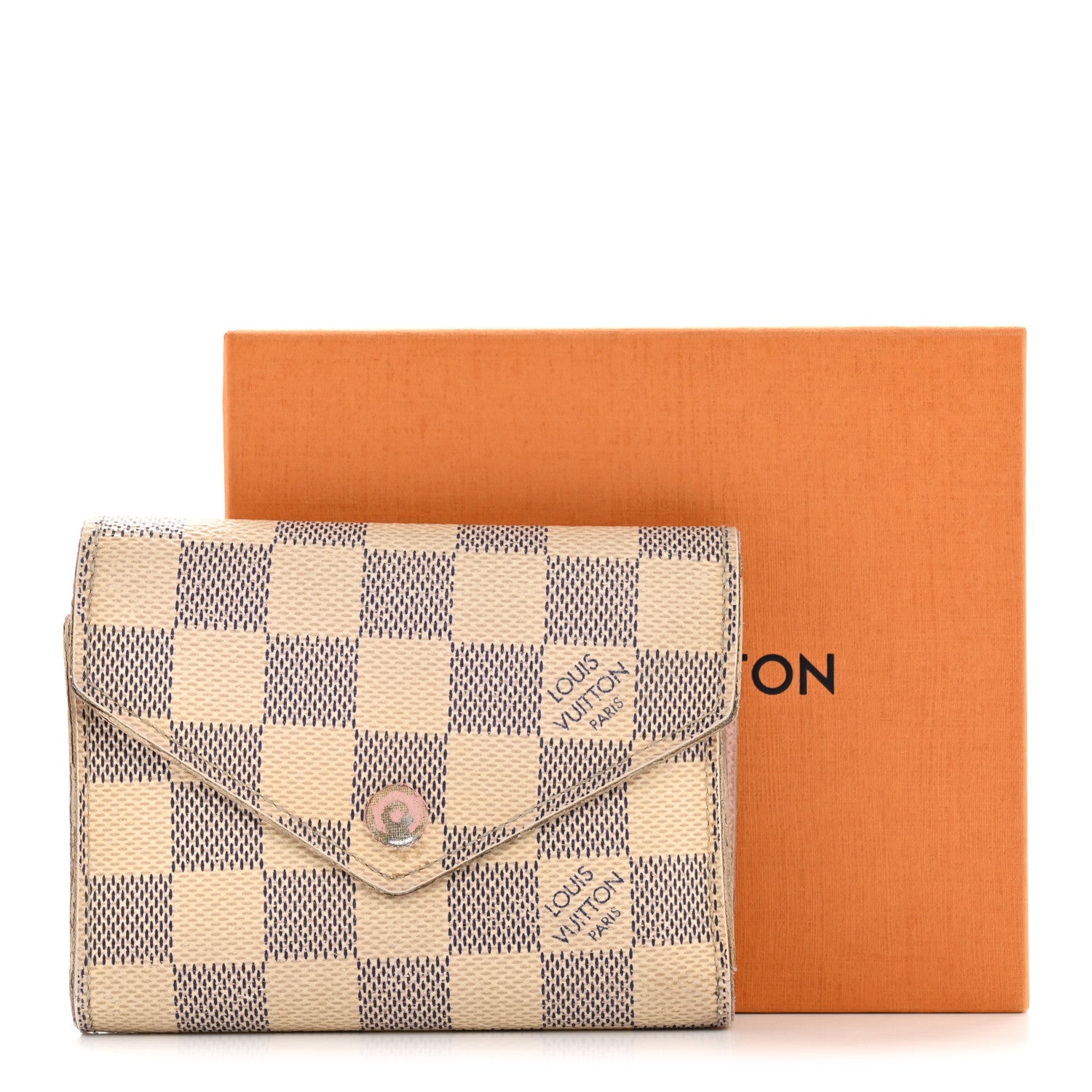Louis Vuitton Damier Azur Victorine Wallet Rose Ballerine 13 of 13