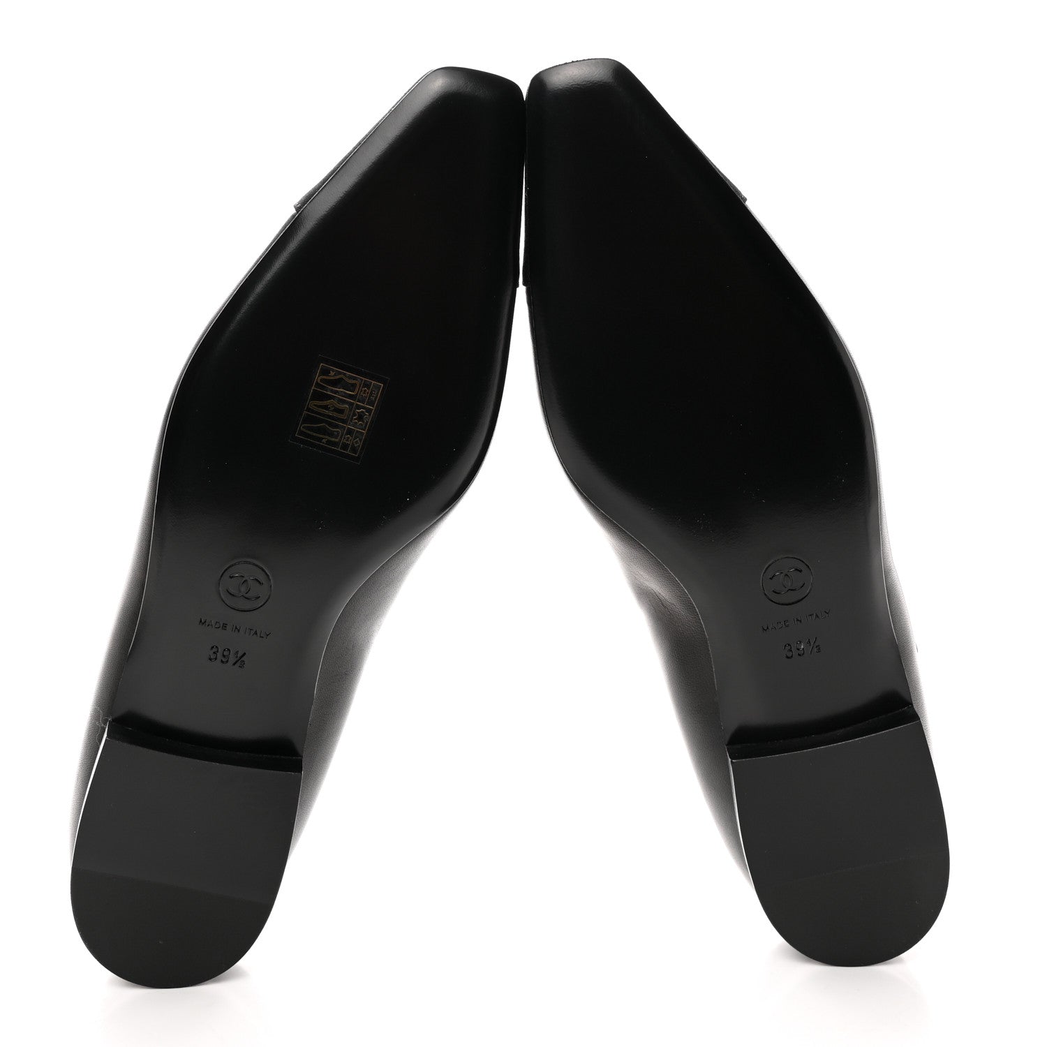 Chanel Lambskin Grosgrain Cap Toe CC Mary Jane Flats 39.5 Black 5 of 14