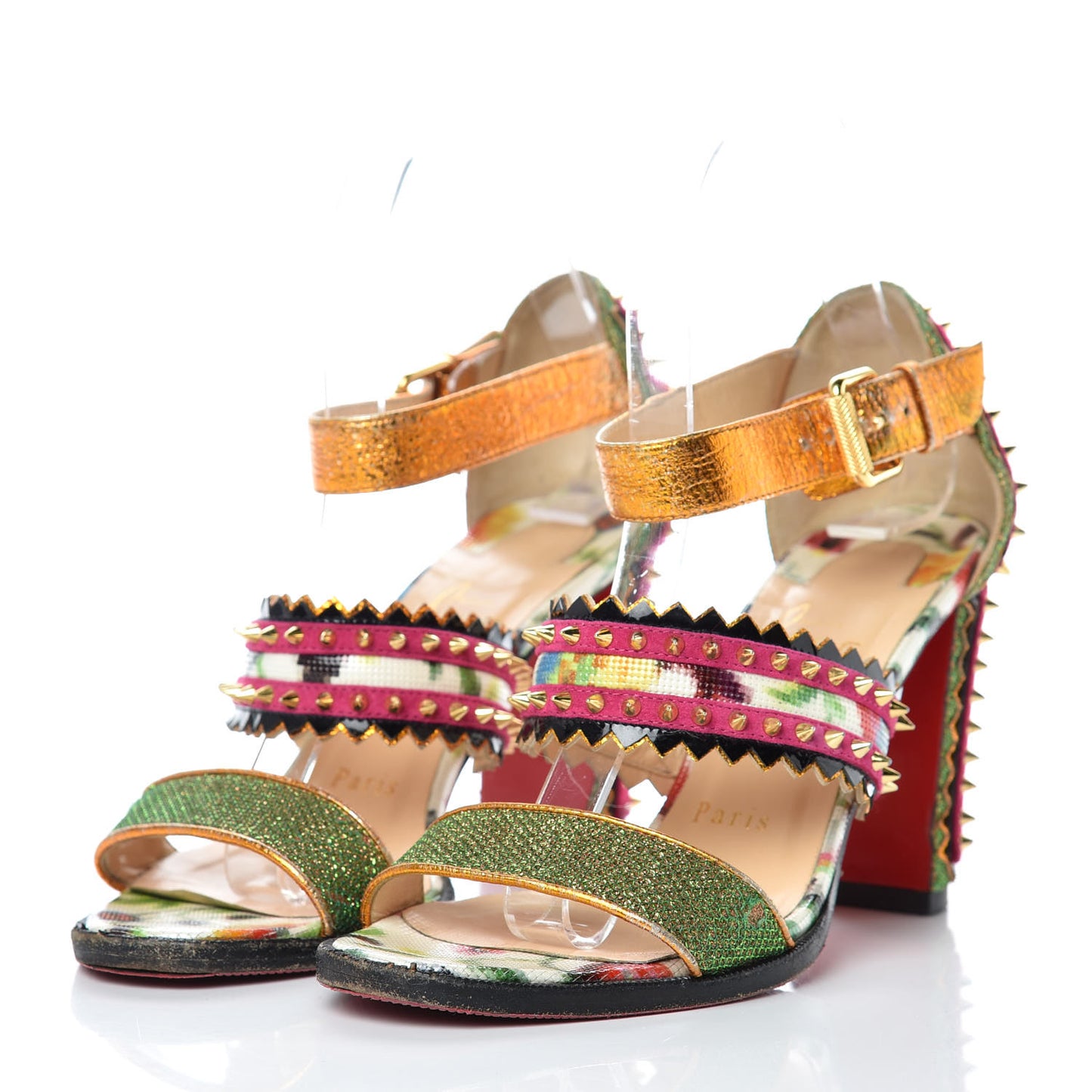 Metallic Glitter Spiked Montezumina 85 Sandals 37 Multicolor