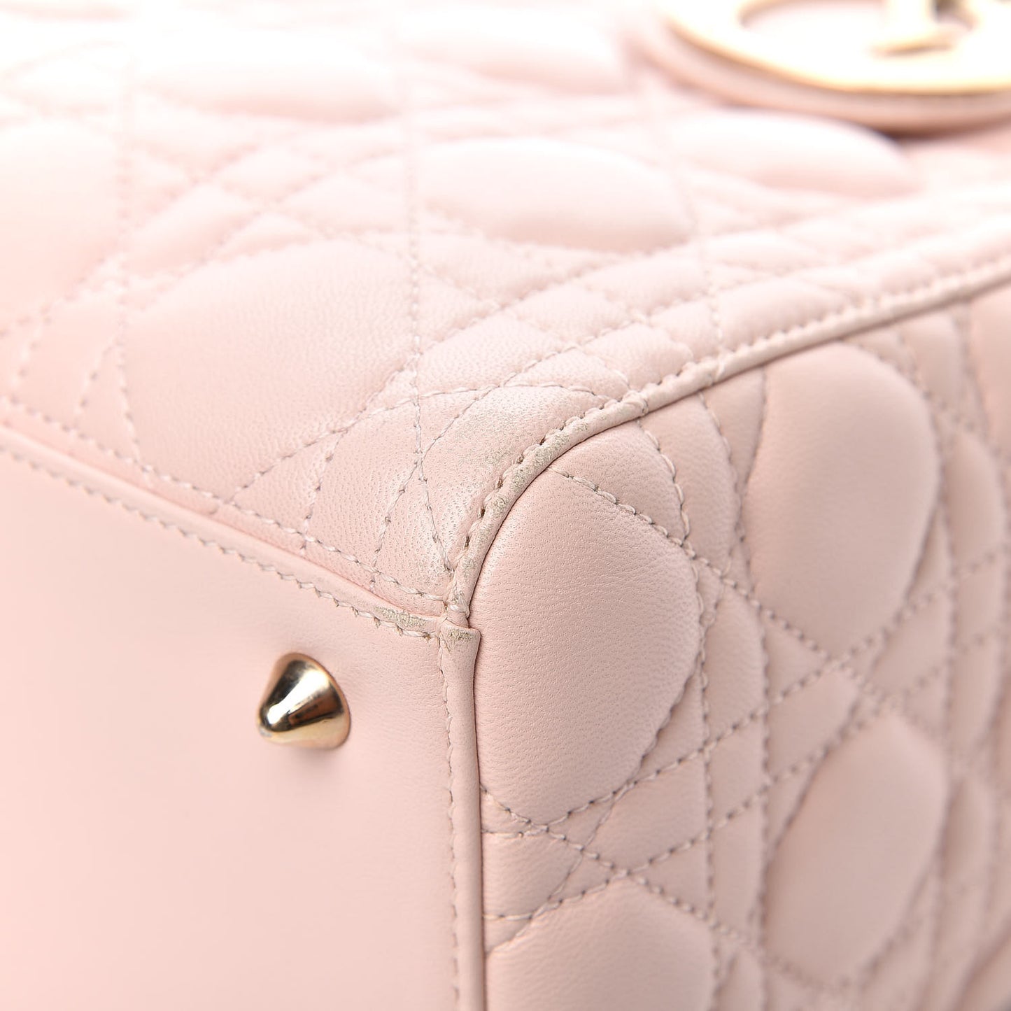 Lambskin Cannage Medium Lady Dior Light Pink