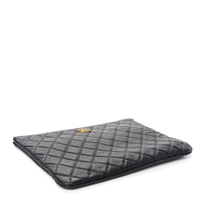 Chanel Lambskin Quilted Chanel 19 Medium Cosmetic Case Black 4 of 7