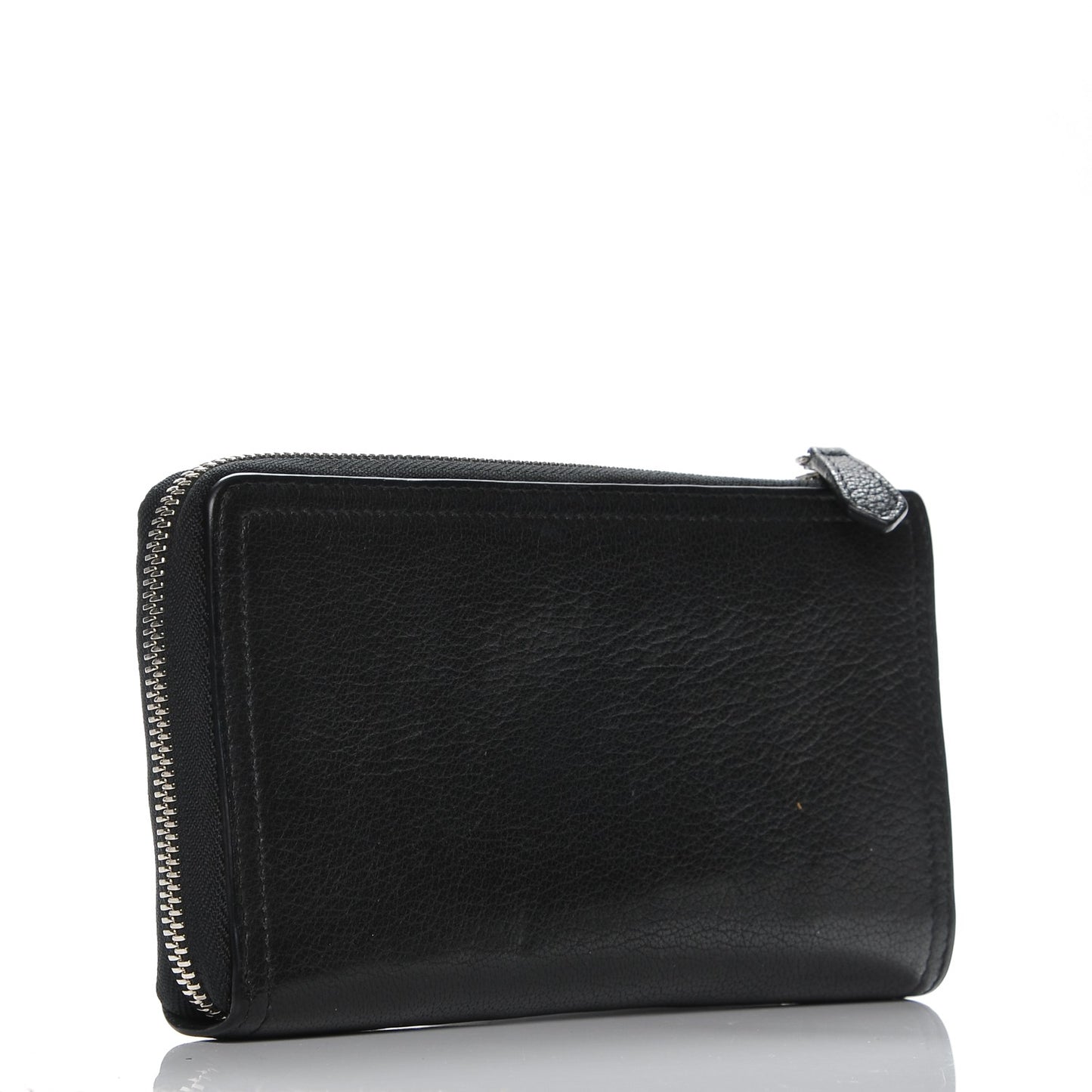 Sugar Goatskin Pandora Half Zip Long Wallet Black
