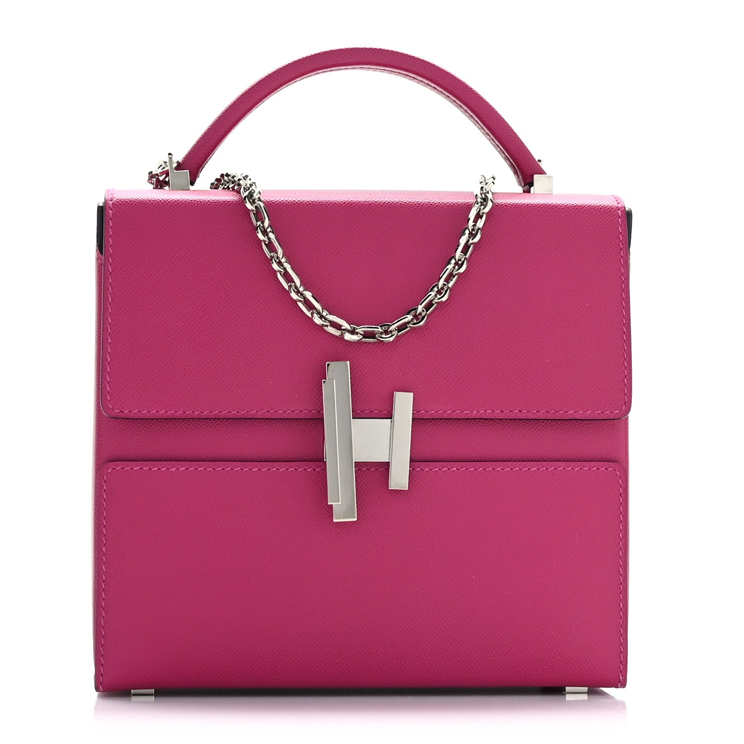 Hermes Madame Calfskin Cinhetic Boxy Top Handle Bag Rose Pourpre 1 of 11