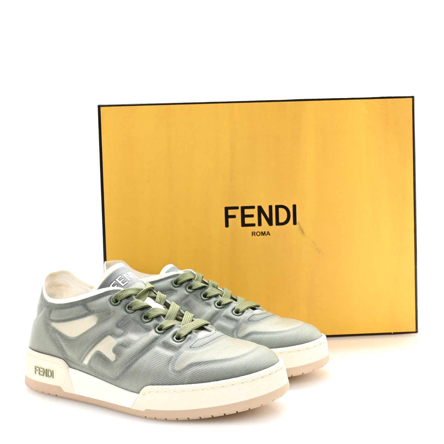 Fendi Fabric Mesh Fendi Match Low Top Sneakers 36 Musk White 9 of 9
