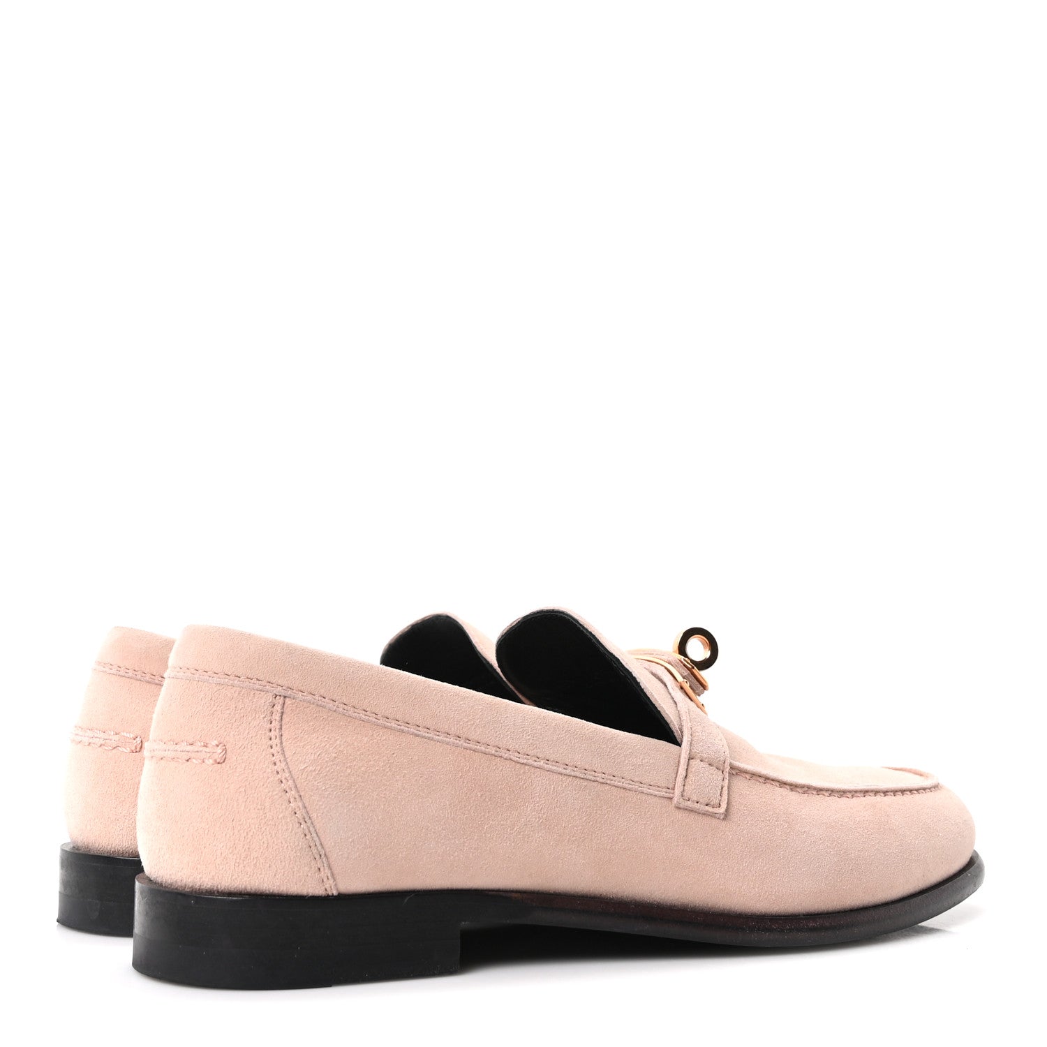 Hermes Suede Goatskin Womens Destin Loafer 35.5 Rose Opaline 5 of 10