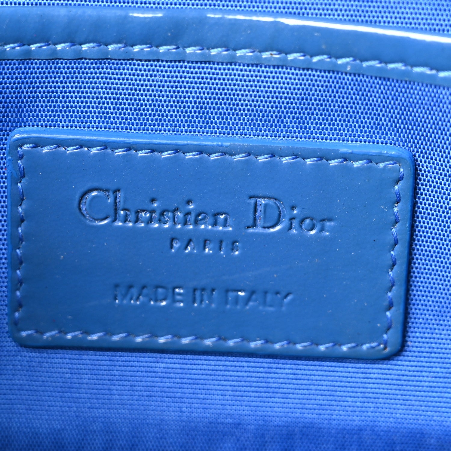 Christian Dior Patent Cannage Lady Dior Convertible Clutch Blue 6 of 9