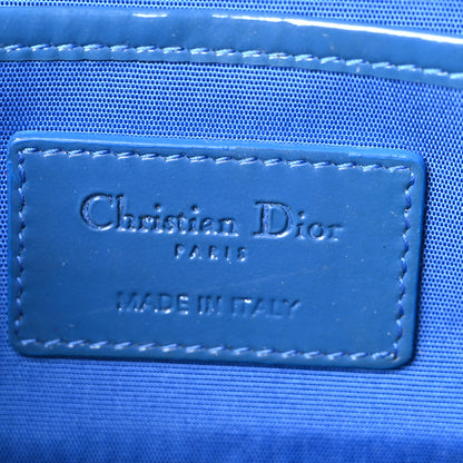 Christian Dior Patent Cannage Lady Dior Convertible Clutch Blue 6 of 9