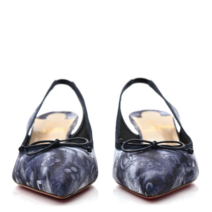Christian Louboutin Denim Tie Dye Punk Hall Slingback Flats 37 Navy Multicolor 2 of 7