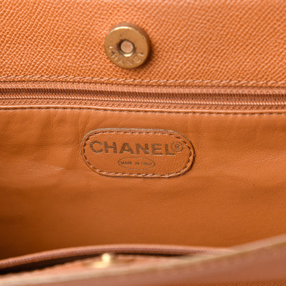Chanel Caviar Logo Shoulder Bag Light Brown 6 of 12