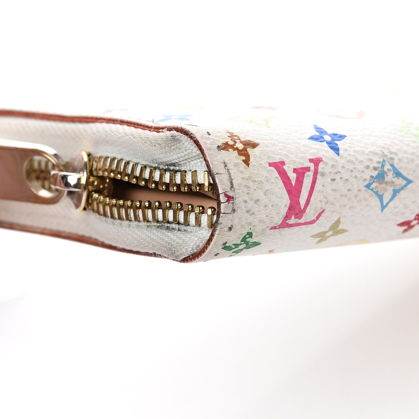 Monogram Multicolor Zippy Wallet White