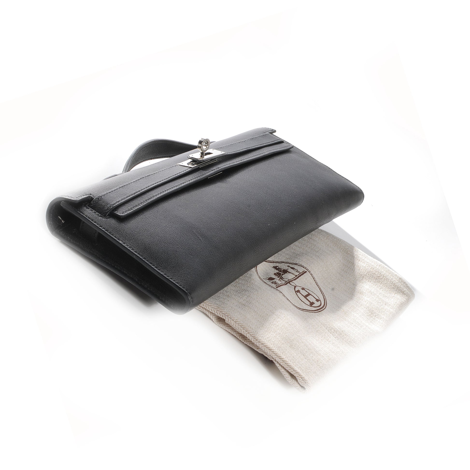 Hermes Swift Kelly Cut Clutch Pochette Black 4 of 8