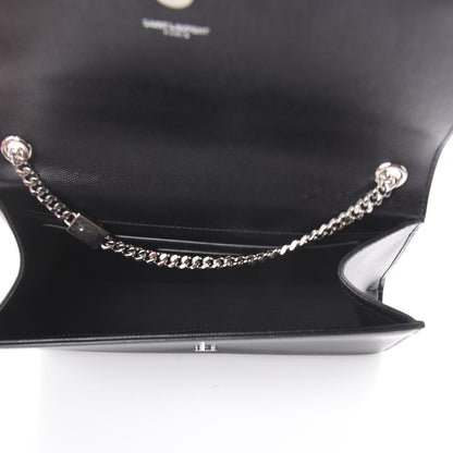 Saint Laurent Grain De Poudre Medium Classic Monogram Kate Satchel Black 4 of 7