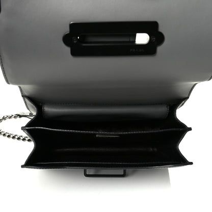 Prada City Calfskin Saffiano Studded Cahier Bag Mercurio 4 of 4