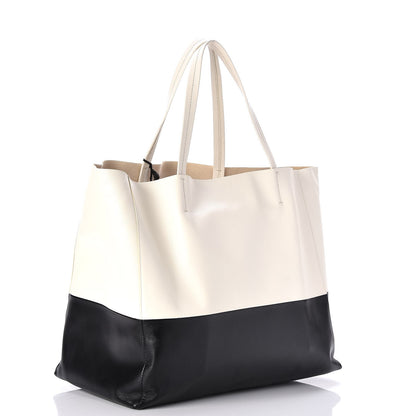 Celine Lambskin Horizontal Bi-Cabas White Black 3 of 7