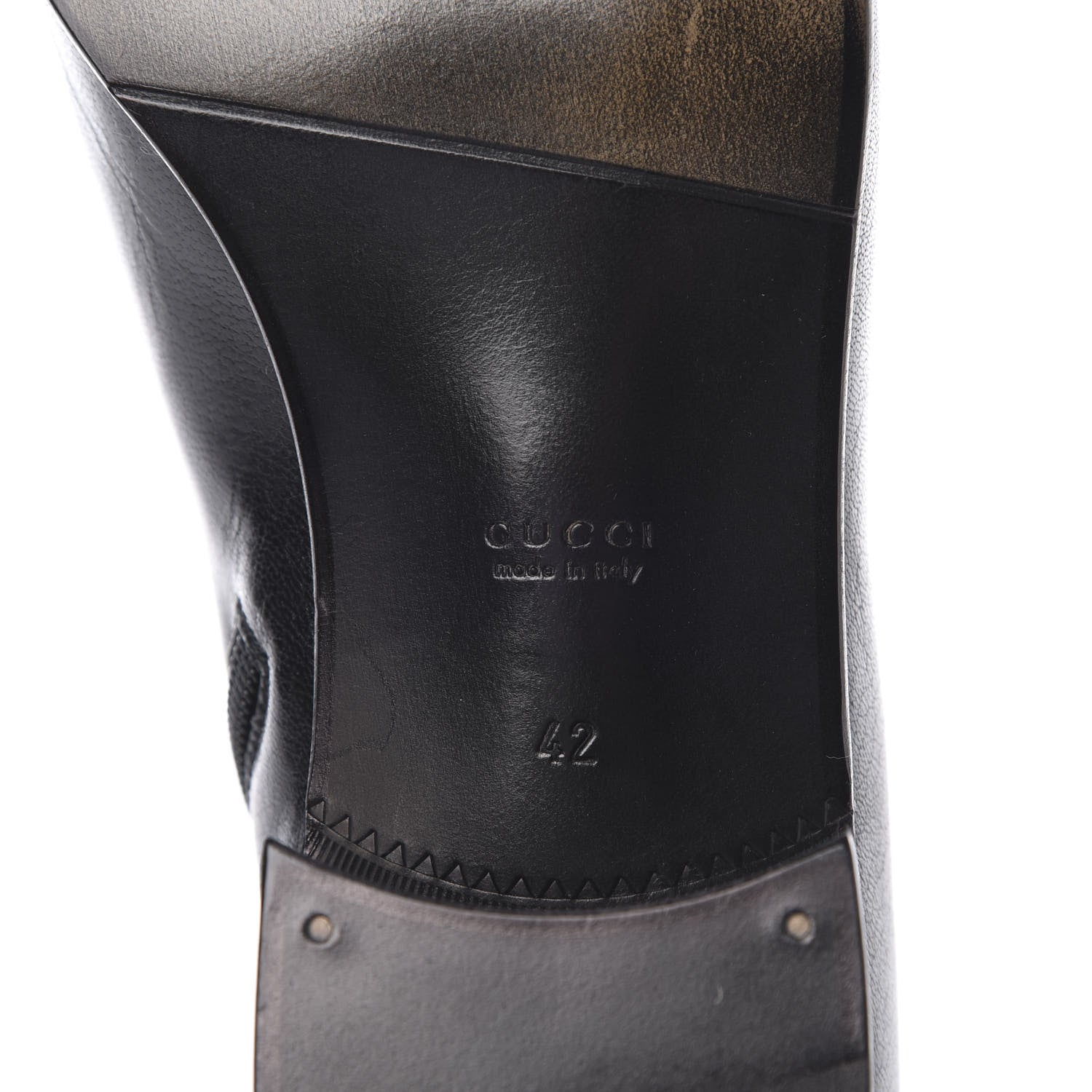Gucci Goatskin Kitten Chain Horsebit Ankle Boots 42 Black 6 of 10