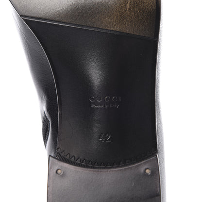 Gucci Goatskin Kitten Chain Horsebit Ankle Boots 42 Black 6 of 10