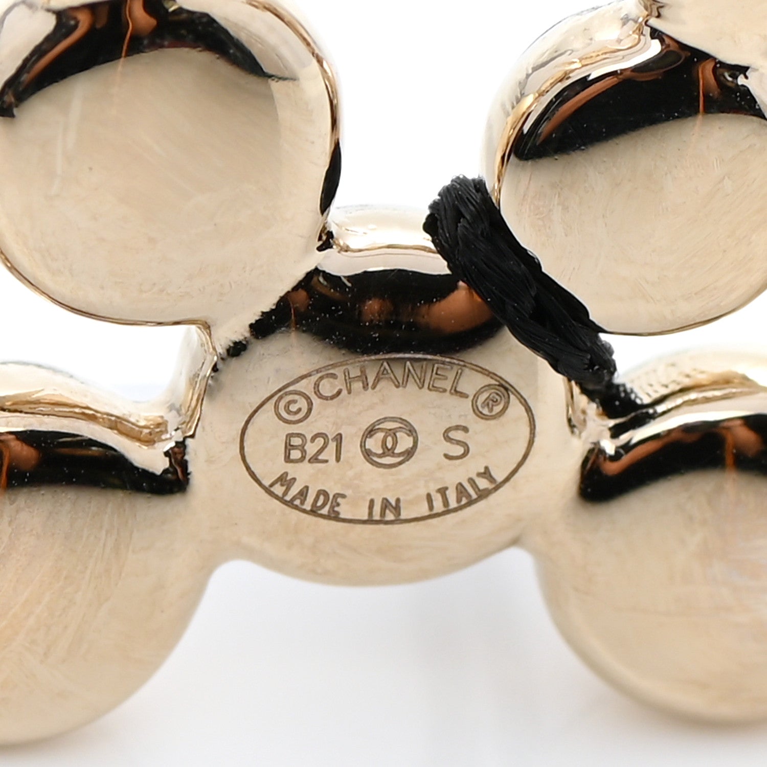 Chanel Metal Beaded CC Brooch Gold 4 of 4