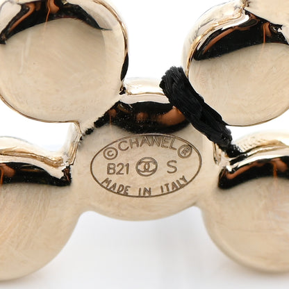 Chanel Metal Beaded CC Brooch Gold 4 of 4