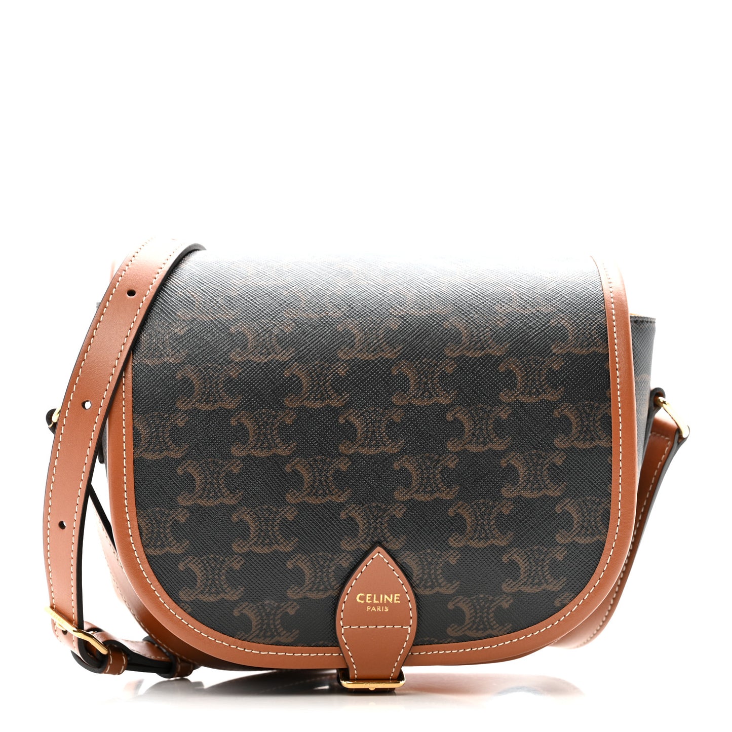 Triomphe Canvas Medium Folco Bag Tan