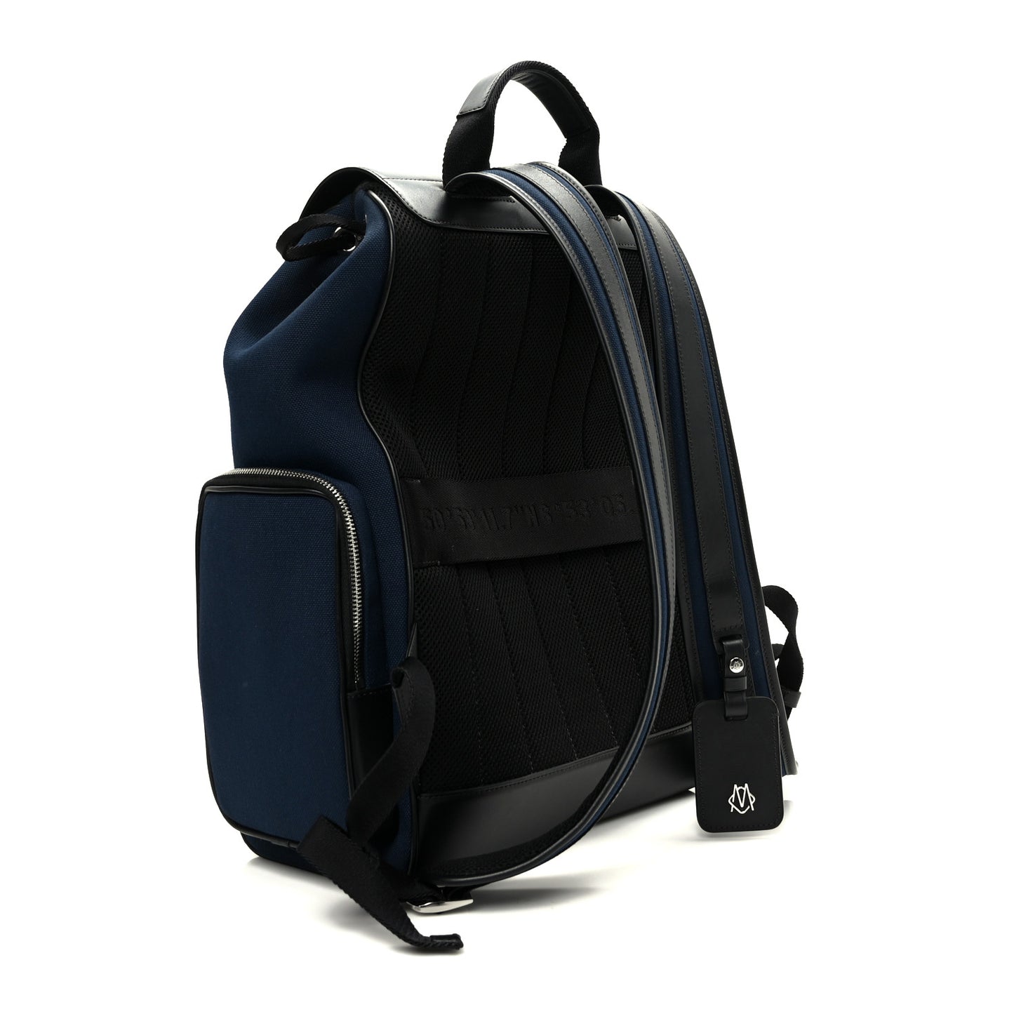 Canvas Calfskin Never Still Large Backpack Navy