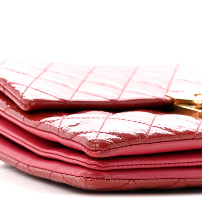 Chanel Patent Goatskin Quilted Small 3 Pocket Accordion Flap Red 9 of 10