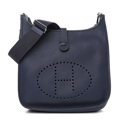 Hermes Taurillon Clemence Evelyne III PM Bleu Saphir 1 of 10