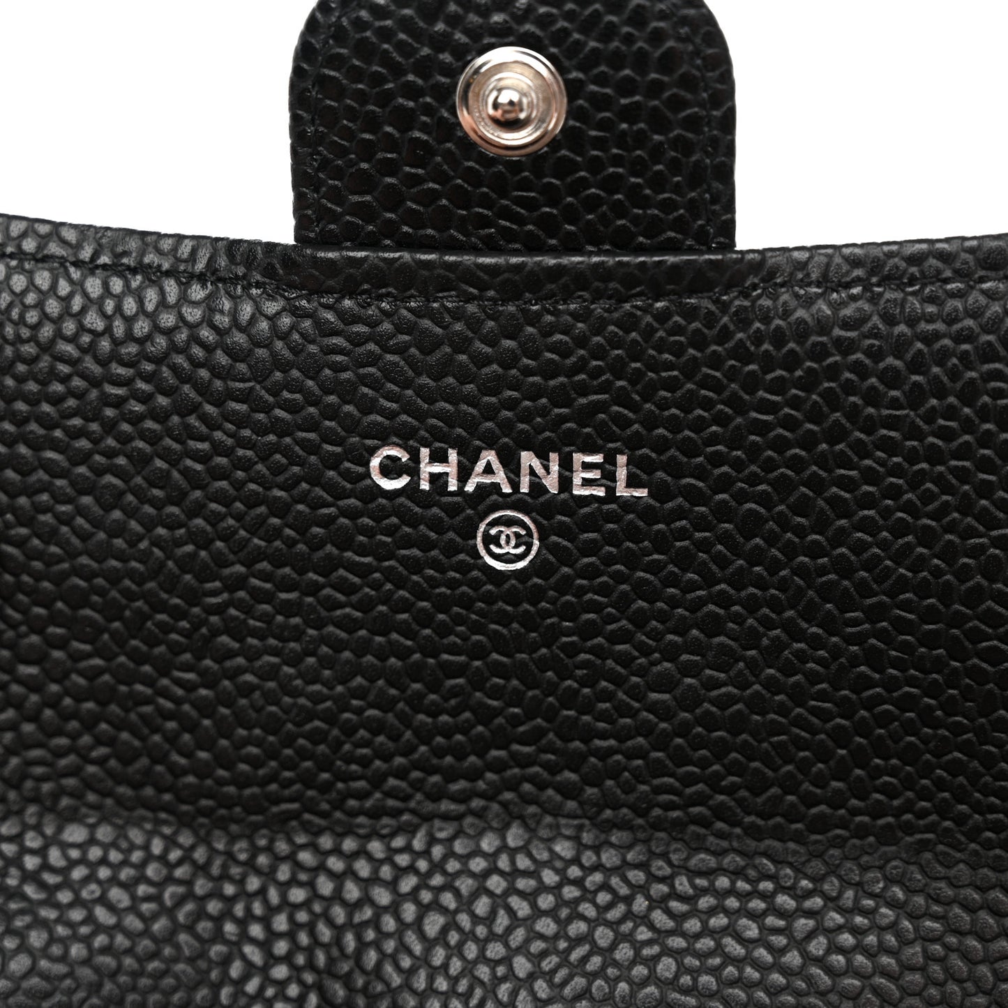 Caviar Quilted Large Gusset Flap Wallet Black